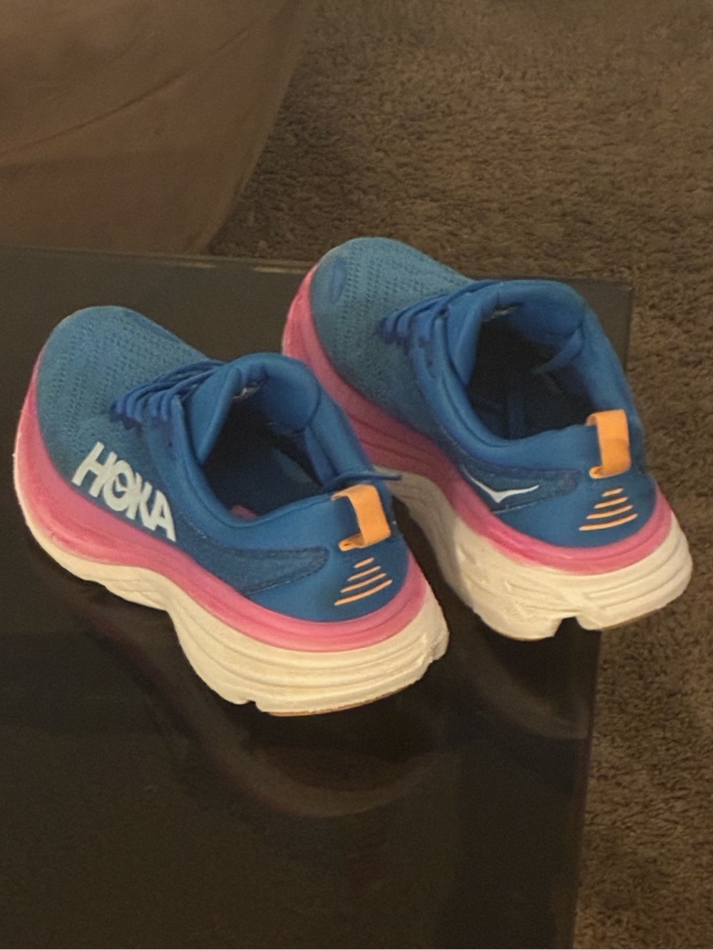 HOKA BONDI 8 in BLUE AND HOT PINK - Size 7 - Picture 11 of 13